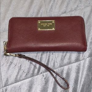 Maroon Michael Kors wallet